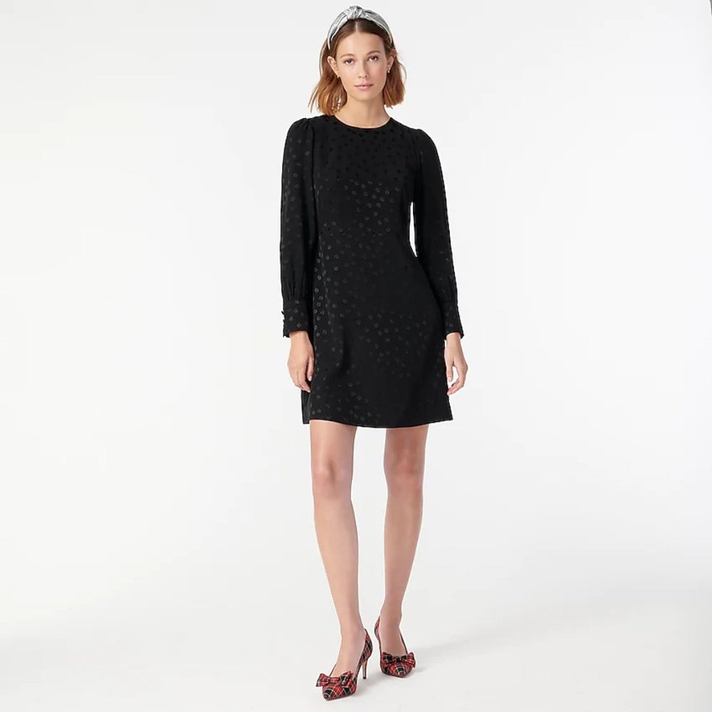 NWT J. Crew Shift dress in jacquard floral dot; - Picture 2 of 14